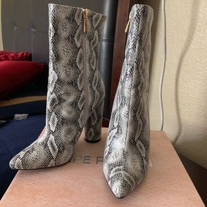 Snakeskin booties